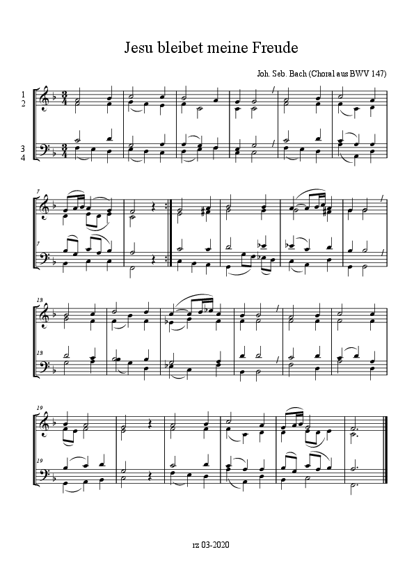 Jesu bleibet - Bach 3-4 Takt